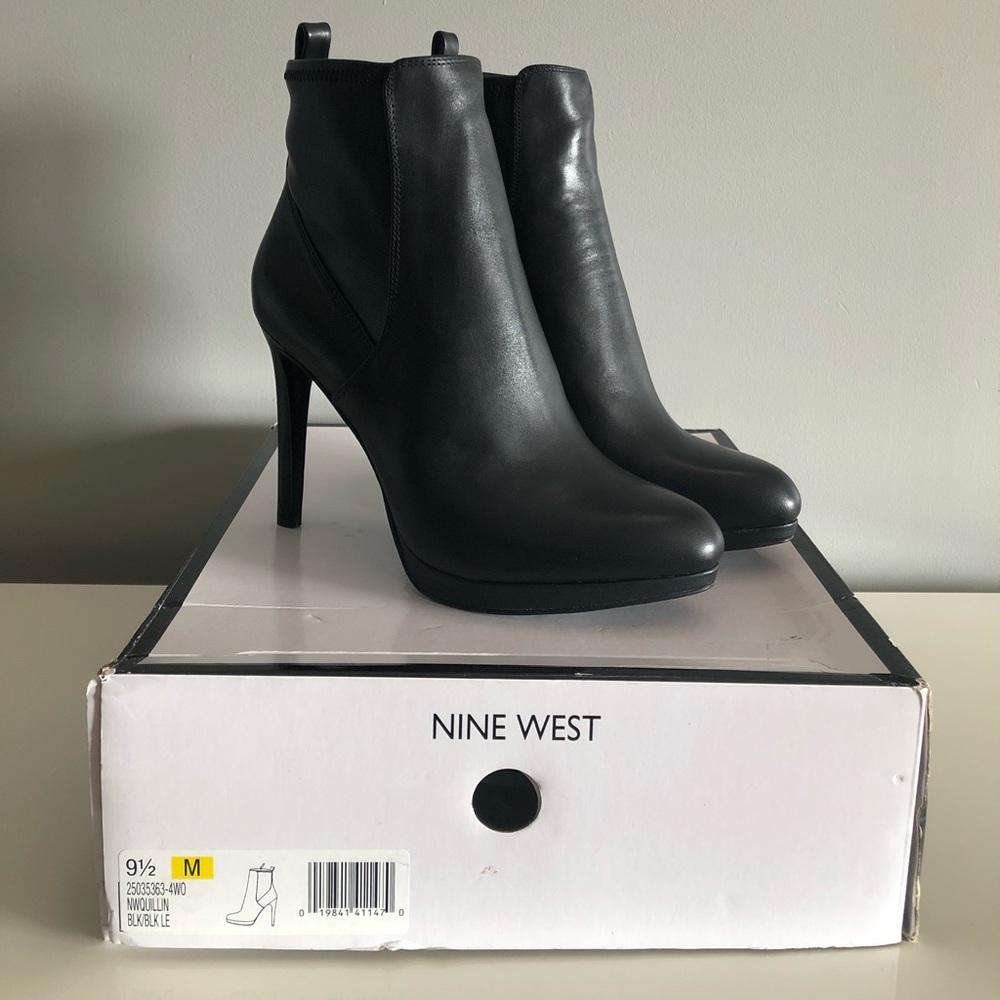Nine West Quillin black ankle boots 9.5